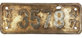 Rare 1947 Kentucky Motorcycle License Plate 3578 4 Digit Plate