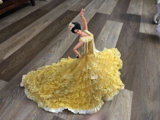 VTG Rare LUCERO TENA Marin Chiclana Spanish Flamenco Dancer Doll Yellow Massive 2