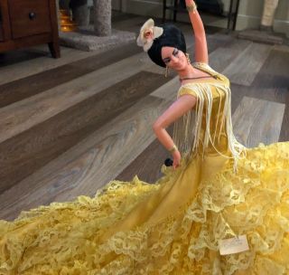 VTG Rare LUCERO TENA Marin Chiclana Spanish Flamenco Dancer Doll Yellow Massive 4