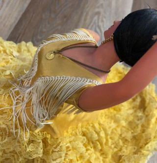 VTG Rare LUCERO TENA Marin Chiclana Spanish Flamenco Dancer Doll Yellow Massive 7