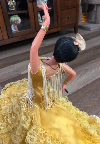 VTG Rare LUCERO TENA Marin Chiclana Spanish Flamenco Dancer Doll Yellow Massive 8