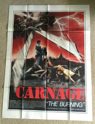 The Burning (1981) Rare French Grande Movie Poster Tom Savini Horror