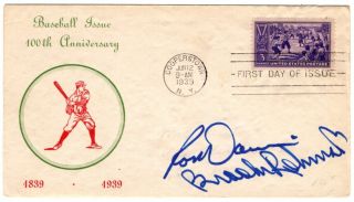1939 Baseball Centennial Stamp Scott 855 On Rare Espenshade Variety W/coa Autos