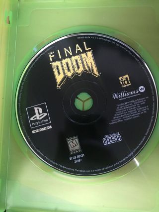 Final Doom (playstation 1,  1996) Ps1 Game Disc Only - - Rare