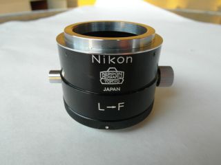Rare Nikon L - F Leica Canon M39 Screwmount Rf Lens To Early Nikon F Adapter