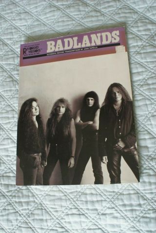 Badlands Guitar Tab Authentic Records 1989 Hal Leonard Rare Jake E Lee Ozzy 80 