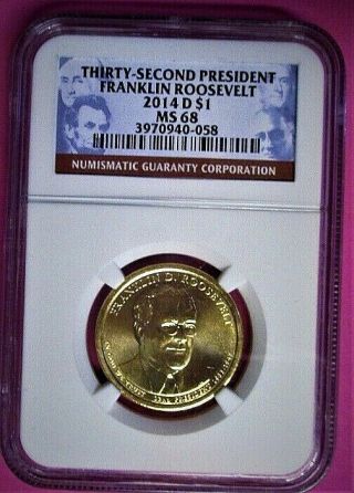 2014 D Ngc Ms 68 Franklin Roosevelt Dollar Rare