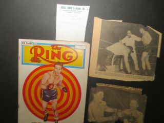 " Rare 2 Signed Harry Kid Matthews Photos - Plus 1951 Ring Mag Lyle Whiteman Estate
