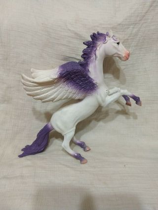 Toy Major Trading Co Pegasus Horse Wings Purple White Glitter Rare Mystic Rubber