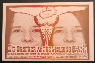 Janis Joplin Big Brother Handbill Uc Davis Art Of Rock 3.  11 1968 Rare
