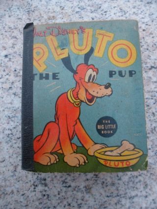 Pluto The Pup Dog Big Little Book Vintage Walt Disney Rare Htf Hard Cover