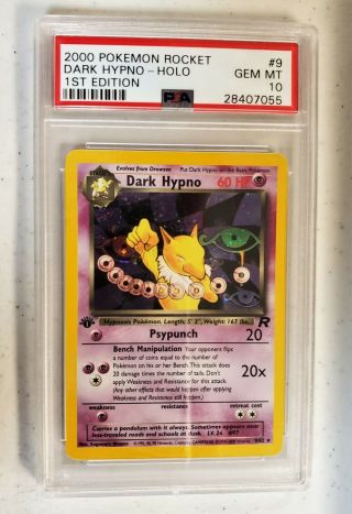 Psa Graded Gem 10 Dark Hypno (9) 1st Edition Team Rocket Pokemon Rare