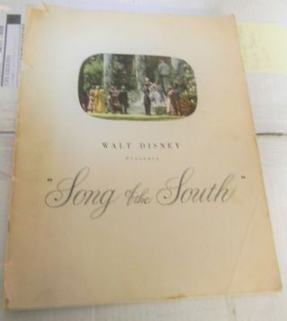 Rare 1946 Walt Disney Song Of The South Movie Hand Book Vhtf - Fair