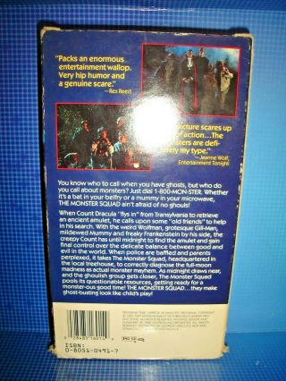 RARE THE MONSTER SQUAD VHS 1987 COLLECTORS SERIES STAN WINSTON MONSTERS COMEDY 2