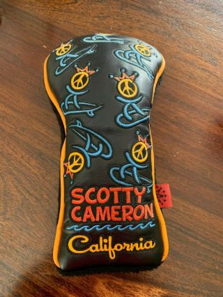 Scotty Cameron Gallery Black Peace California Surfer Fairway Headcover Rare