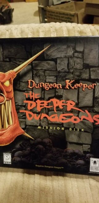 Rare,  Complete,  Dungeon Keeper: The Deeper Dungeons Pc Big Box Video Game