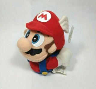 Nintendo Wing Cap Mario Bd&a 7 " Beanie Plush W/ Tag Flying Bda Power Rare