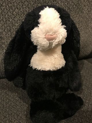 Rare Jellycat Bashful Bunny Rabbit Stuffed Plush 12 " Black And White