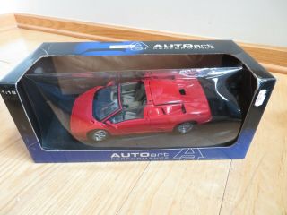 Lamborghini Diablo Roadster Red 1/18 Autoart Box Rare Discontinued (r641
