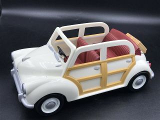Calico Critters Sylvanian Families Cream Woody Morris Minor Car Complete Rare