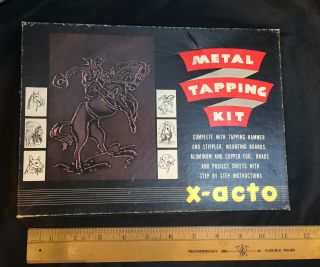 RARE Vintage 1950s X - ACTO Metal Tapping Kit No.  470 Art Craft Metalwork Copper 2