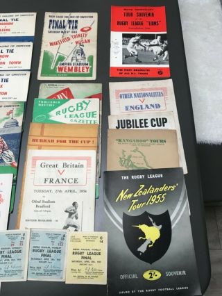 Various Rugby league progs RARE 1946,  & 1953 1954 1955 1957 Challenge Cup final 3