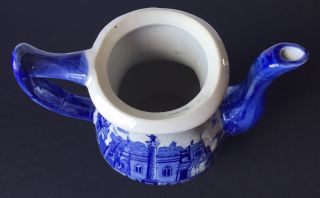 Vintage Victoria Ware Ironstone Flow Blue Tea Pot 8” T Transferable Rare Shape 5