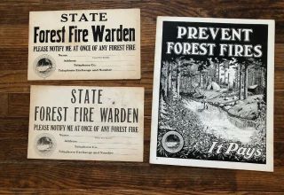 Rare Vintage Pennsylvania Forests Posters Set Of 3 All Different Hunter Fires