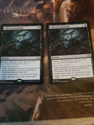 Magic The Gathering Mtg 2x Collective Brutality Nm Eldritch Moon Rare