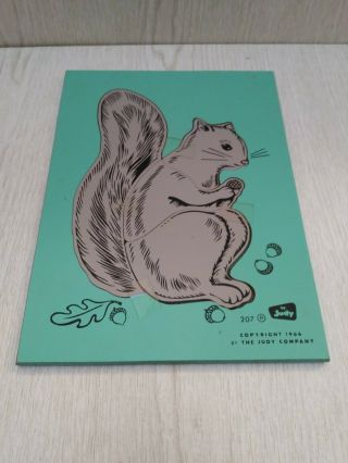 Rare 1966 Squirrel Vintage Wooden Tray Puzzle By The Judy Company