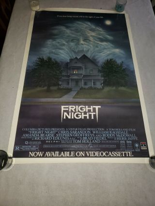 Rare Fright Night (1985) Movie Poster - Horror - 27 " By 41 " Promo