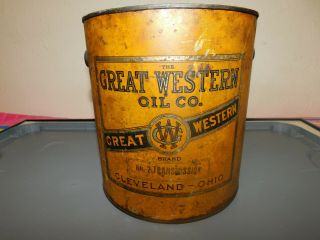 Rare Vintage Great Western Oil Co Can No 2 Transmisson Cleveland Ohio 1 Gallon