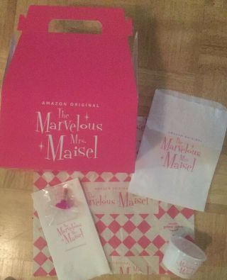 The Marvelous Mrs Maisel Meal Box Napkin Bag Cup & Promo Plunger Toy Rare