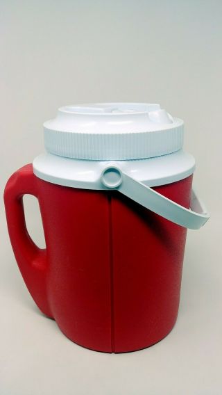 VTG Rubbermaid/Gott Red Thermal 1 Gallon Water Cooler 1524 Two Handles VERY RARE 2