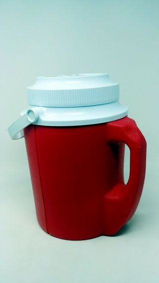 VTG Rubbermaid/Gott Red Thermal 1 Gallon Water Cooler 1524 Two Handles VERY RARE 4