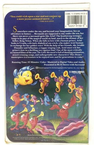 The Little Mermaid (VHS,  1990),  Rare,  Banned Gold Penis Cover Black Diamond 4
