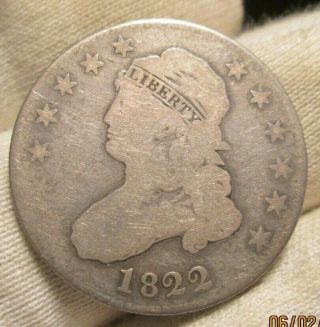1822 Capped Bust Quarter Rare Date