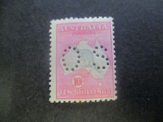 Kangaroo Stamps: 10/ - 3rd Watermark Cto - Rare (d22)
