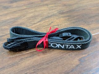 Rare CONTAX TVS III Neck Strap braided nylon,  leather,  & webbed cotton canvas 2