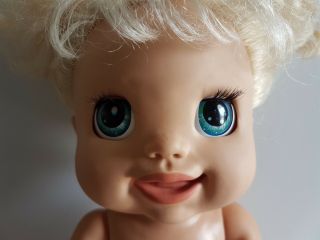 Baby Alive Doll MY REAL BABY 2009 Soft Face RARE Blonde Blue Eyes Interactive 2