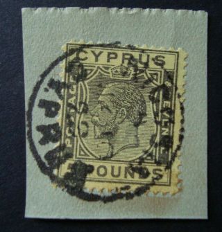 Cyprus 1924 Rare £5 Vf Stamp