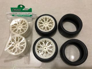 Rare Cross Front & Rear Wheels Tires For Kyosho 1/10 Superten Fw03