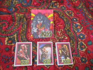 Kiss 1978 Holland Rare Cards And Wrapper.  Ace Frehley Gene Simmons Paul Stanley
