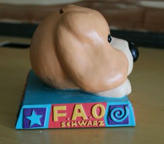 FAO SCHWARTZ Patrick the Pup ceramic coin bank Famous plush dog piggy bank Rare 4