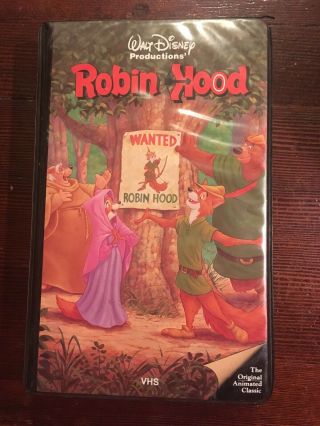 Robin Hood [vhs] Disney Black Diamond Rare Black Clamshell