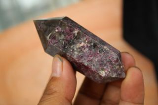 78g Natural Rare Red Tourmaline Quartz Crystal Dt Wand Point Healing