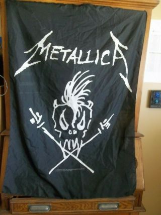 Metallica Scarf/flag Rock Band Black 30 X 42 Rare Item