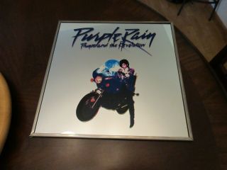 Prince & The Revolution Purple Rain Album Motorcycle Glass Mirror 12 " X 12 " Rare