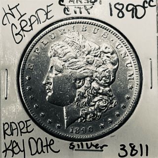 1890 Cc Morgan Silver Dollar Hi Grade U.  S.  Rare Key Coin 3811