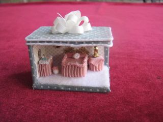 Rare Holiday Ooak Miniature Bedroom For Doll House Miniature Collectible